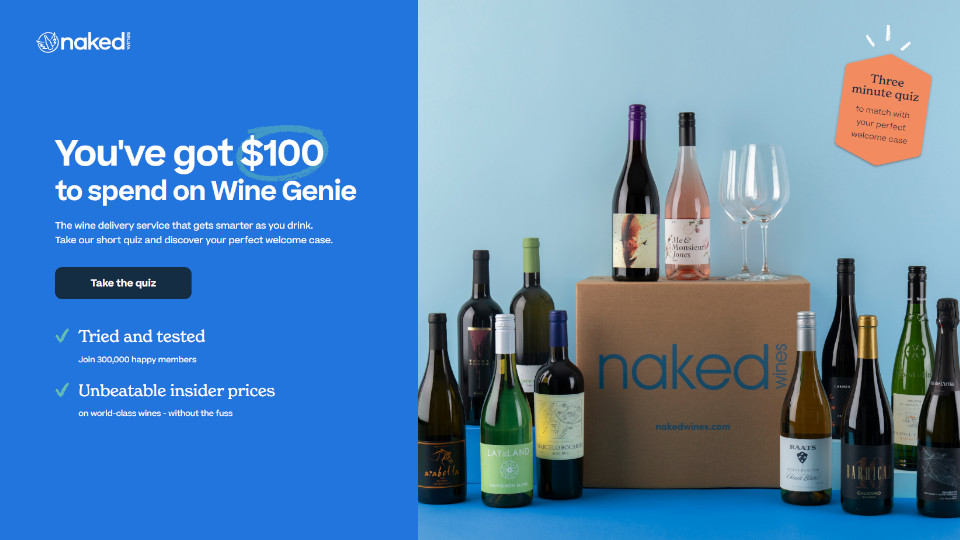 Naked Wines quiz page